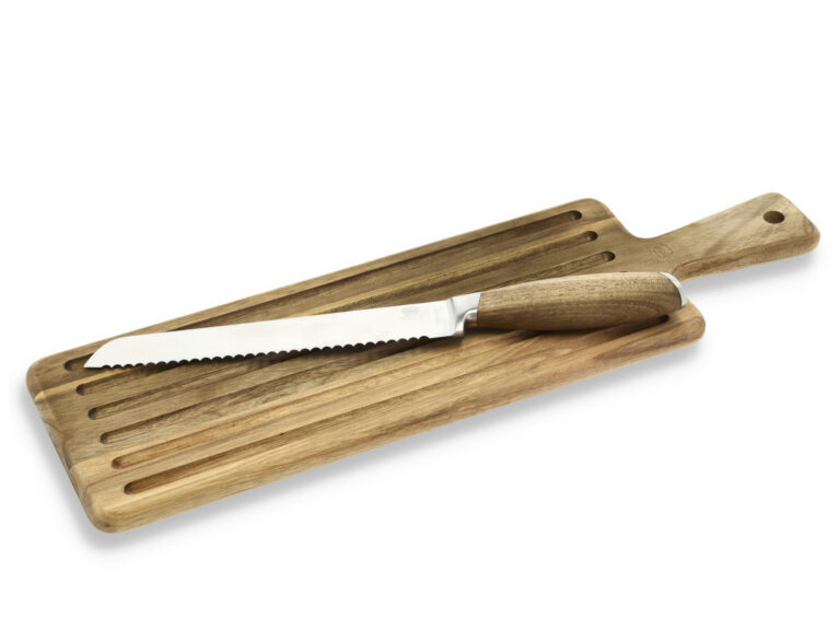 Skærebræt med brødkniv Rustfrit stål/Akacie