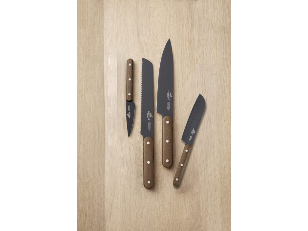 Knivsæt Phenix Walnut 4 dele Sort/valnøddetræ