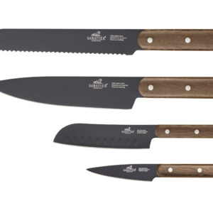 Knivsæt Phenix Walnut 4 dele Sort/valnøddetræ