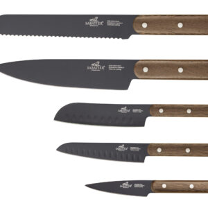 Knivsæt Phenix Walnut 5 dele Sort/valnøddetræ