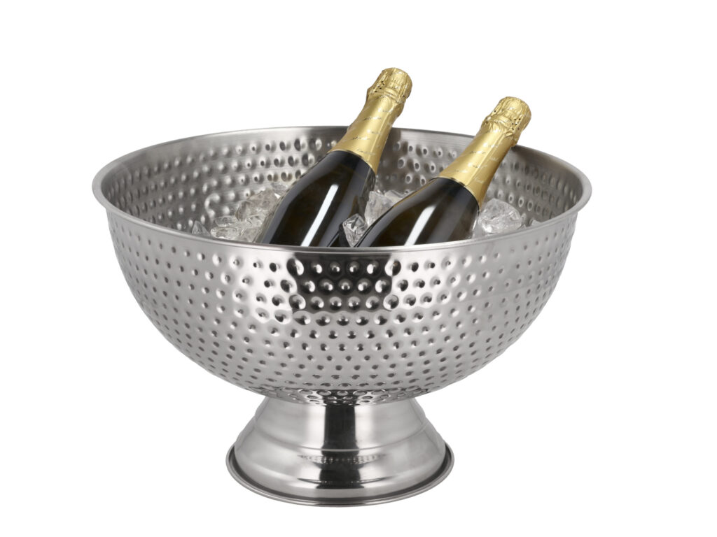 Champagnebowle Bar 13 liter Hamret stål