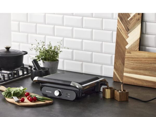 Paninigrill aft. plader 2000 watt Sort
