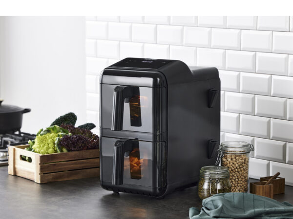 Airfryer double stack 2900 watt 11,6 liter Sort