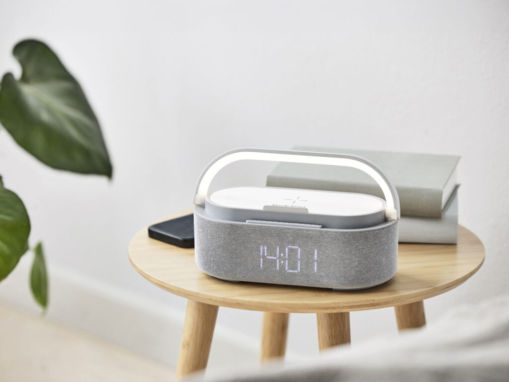 Vækkeur med lys Lys grå