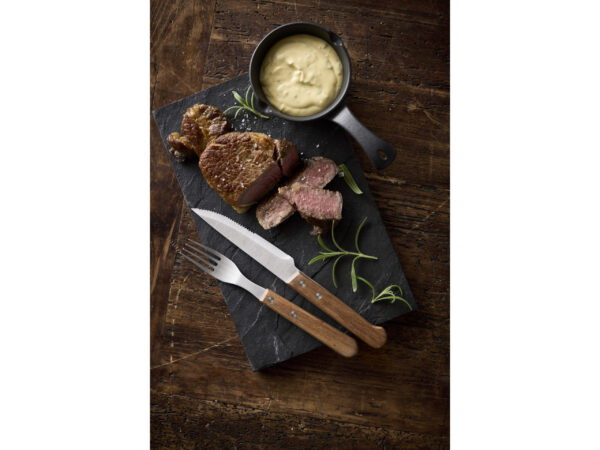 Steakbestik 8 dele Rustfrit stål/Akacie