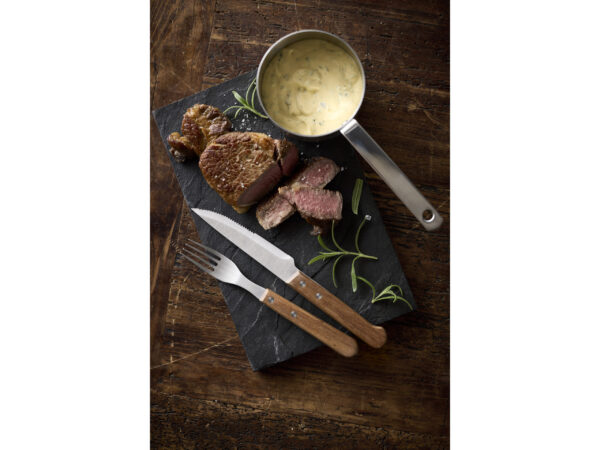 Steakbestik 8 dele Rustfrit stål/Akacie
