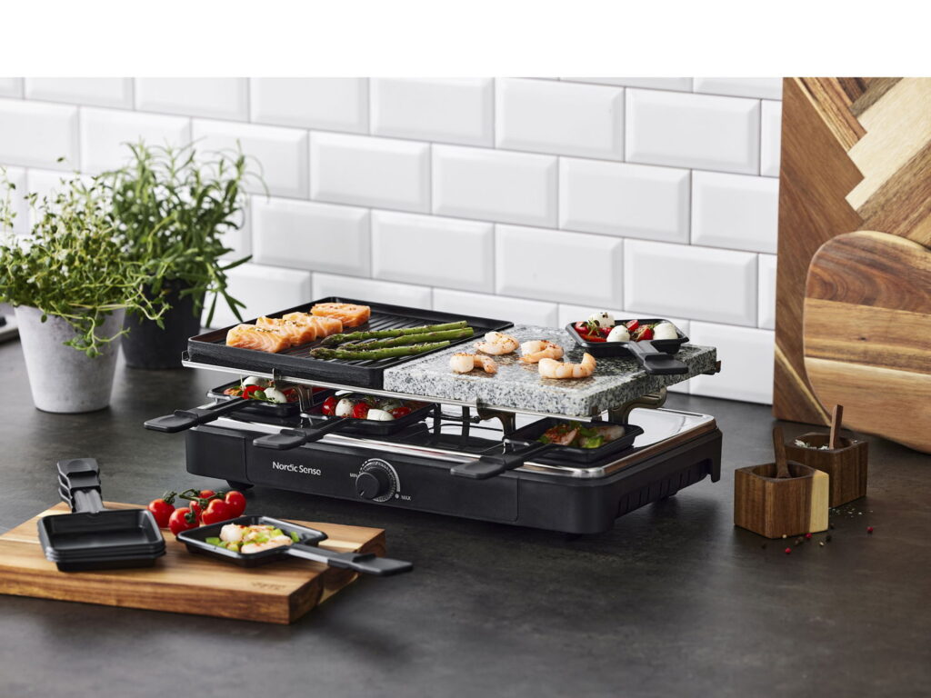 Raclette 8 pers. 1400 watt Sort