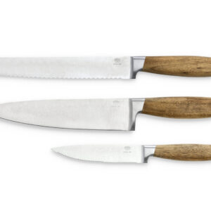Knivsæt 3 dele Rustfrit stål/Akacie