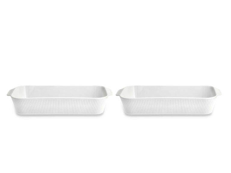 Fadsæt dybt Plissé 35 x 19 x 6 cm 2 stk. Hvid
