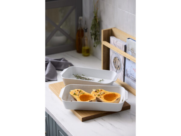 Fadsæt dybt Plissé 35 x 19 cm + 38 x 21 cm 2 stk. Hvid