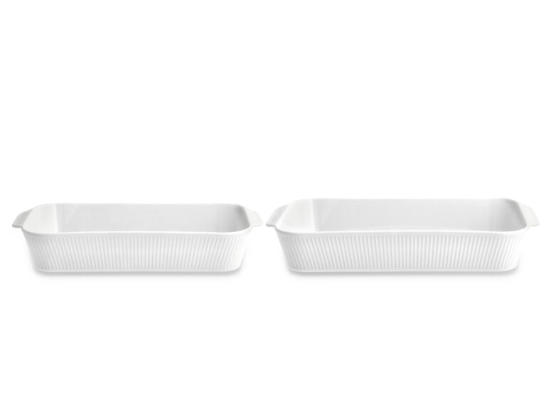 Fadsæt dybt Plissé 35 x 19 cm + 38 x 21 cm 2 stk. Hvid