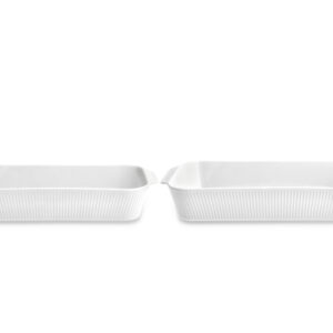 Fadsæt dybt Plissé 35 x 19 cm + 38 x 21 cm 2 stk. Hvid