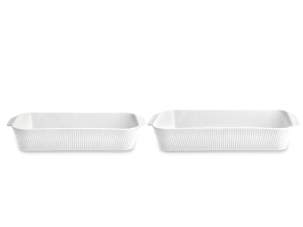 Fadsæt dybt Plissé 35 x 19 cm + 38 x 21 cm 2 stk. Hvid