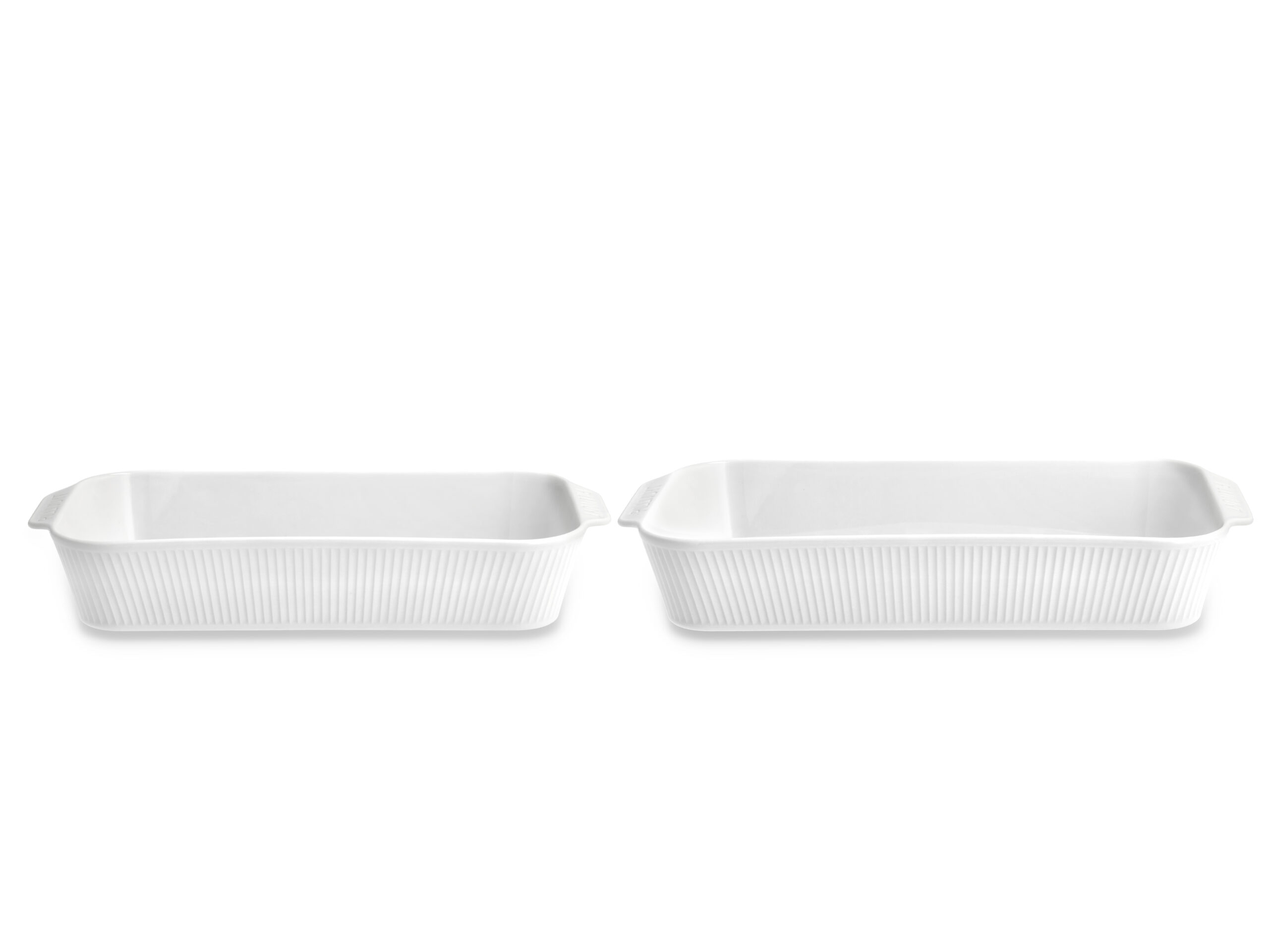 Fadsæt dybt Plissé 35 x 19 cm + 38 x 21 cm 2 stk. Hvid
