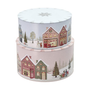 Kagedåsesæt Vinter 22x12/20x10 cm Crystal Rose/Ice Blue