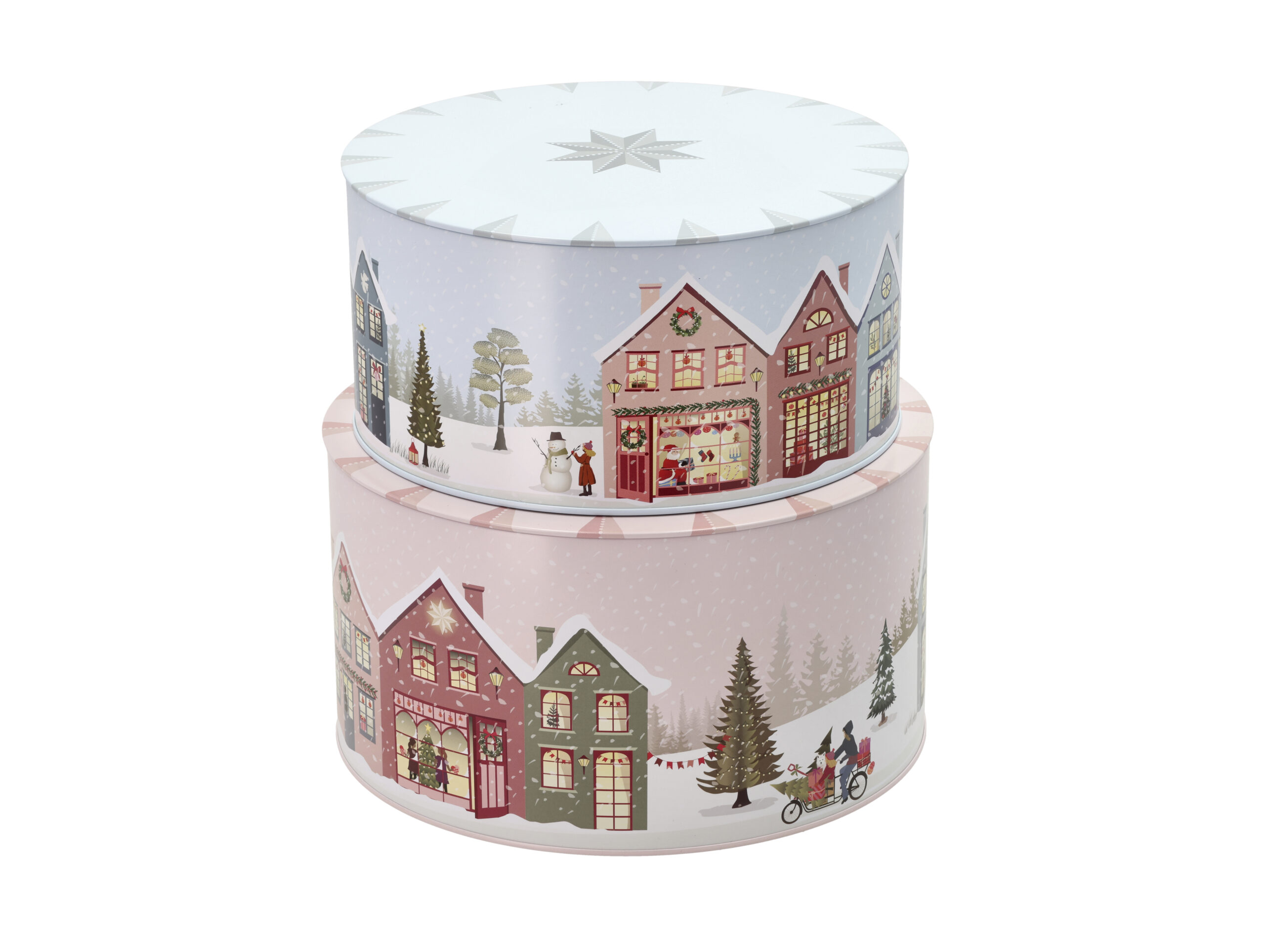 Kagedåsesæt Vinter 22x12/20x10 cm Crystal Rose/Ice Blue