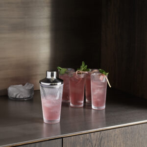 Pilastro cocktail shaker + Pilastro long drink glas 0,3 l (12 stk)