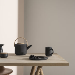 Theo Tekande 1,2 l, sort + Theo kop med coaster (4 stk) + Stelton brødpose,sort